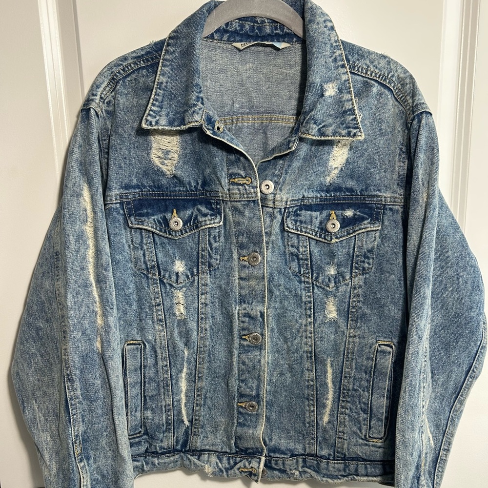 Highway Jeans Blue Distressed Jean Jacket